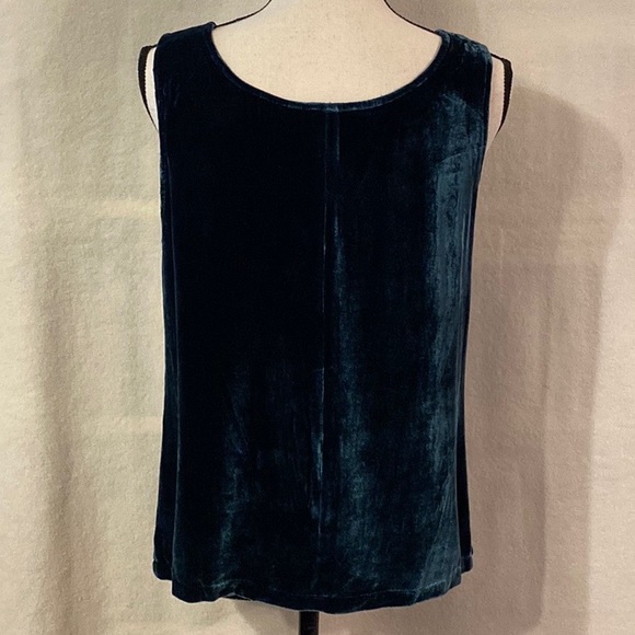 Double D Ranch blue green silk blend velvet sleeveless tank top - Picture 4 of 15